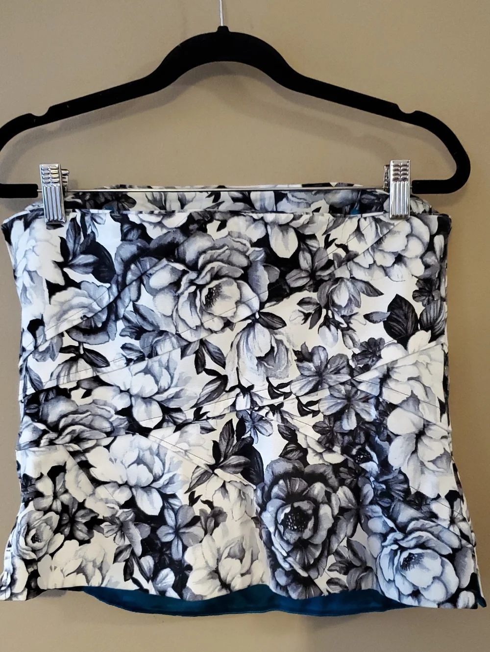 White House Black Market Floral Corset In Black And White Size 8 - Picture 4 of 9
